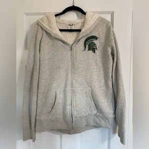 PINK MSU zip up hoodie